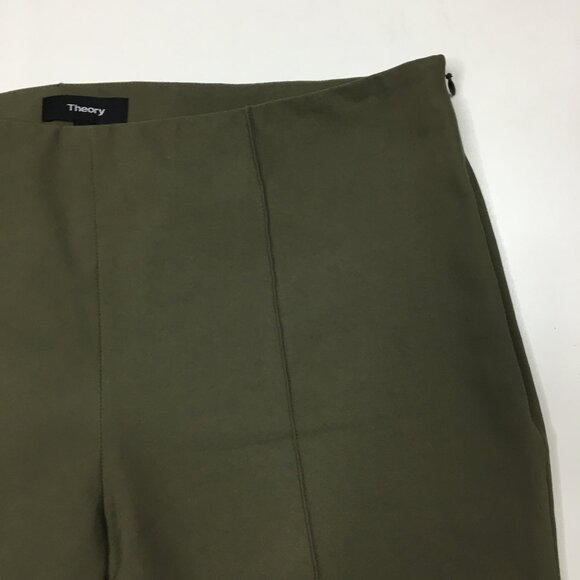 THEORY Green ALETTAH Approach 2 Zip Ankle Crop Dress Pant - Picture 6 of 12